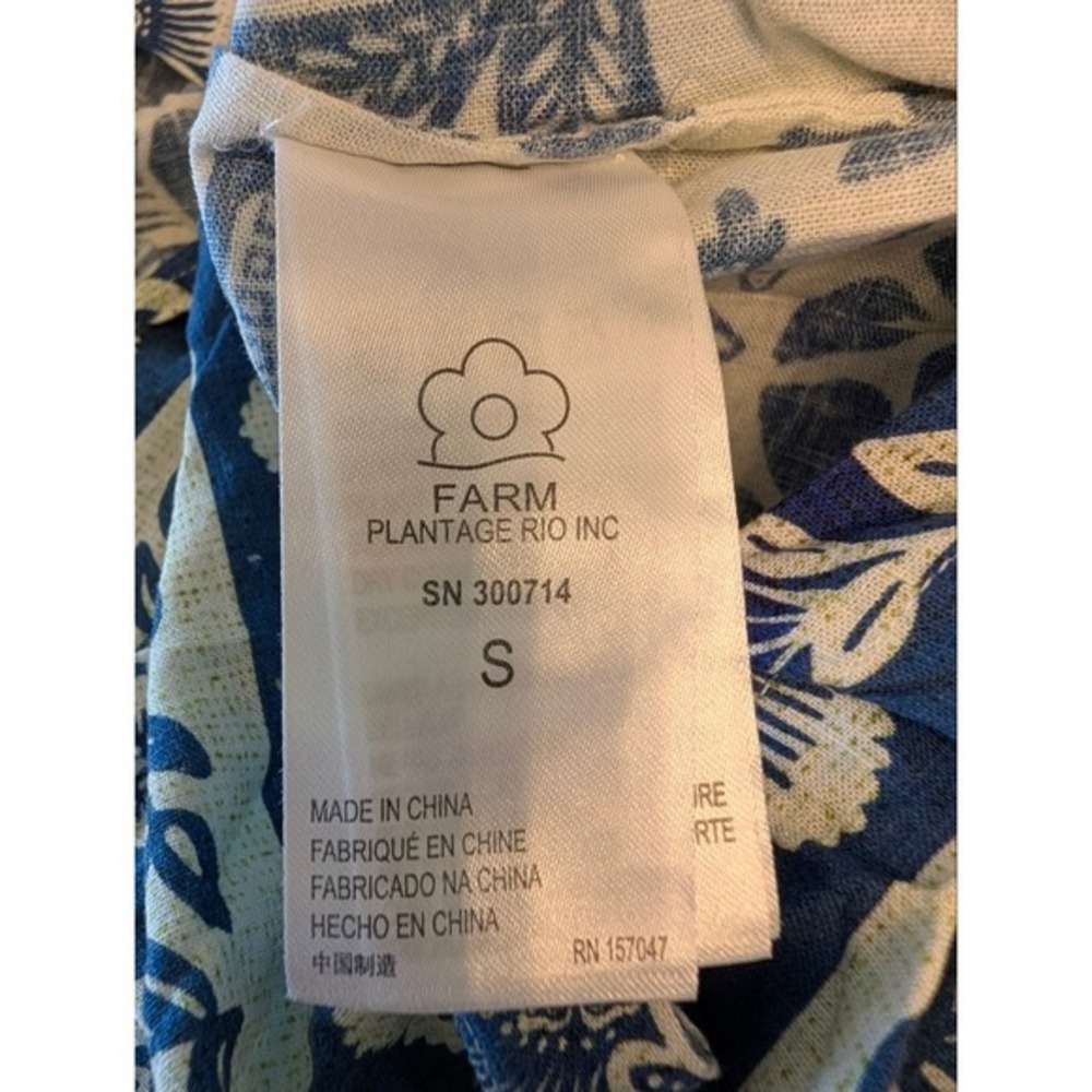 Farm Rio Blue Pineapple Floral Button Front Smocked Back Romper Small SN 300714 - Picture 12 of 14